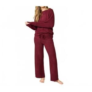 NEW SOFTIES marshmallow reverse seam bracelet lounge set in cherry cola